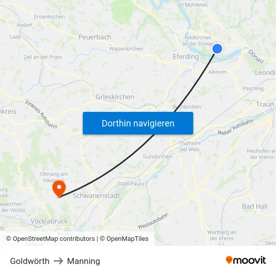 Goldwörth to Manning map