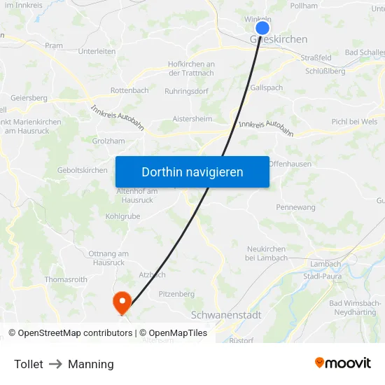 Tollet to Manning map