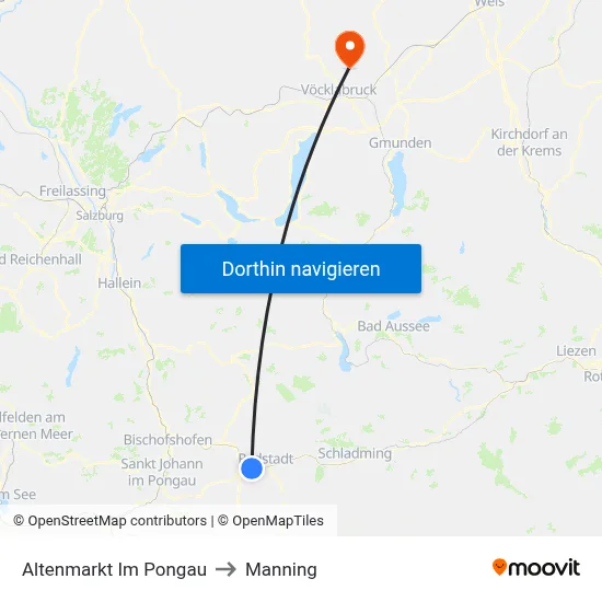 Altenmarkt Im Pongau to Manning map