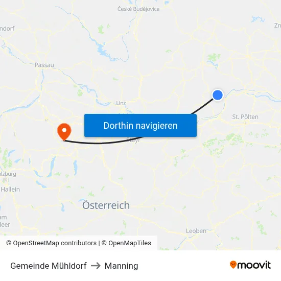 Gemeinde Mühldorf to Manning map