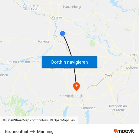 Brunnenthal to Manning map