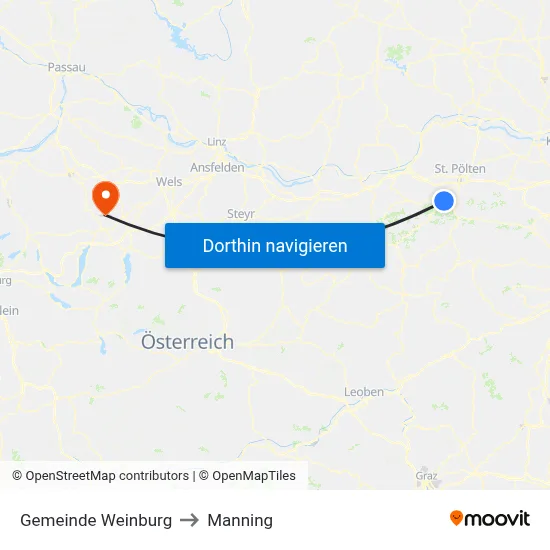 Gemeinde Weinburg to Manning map