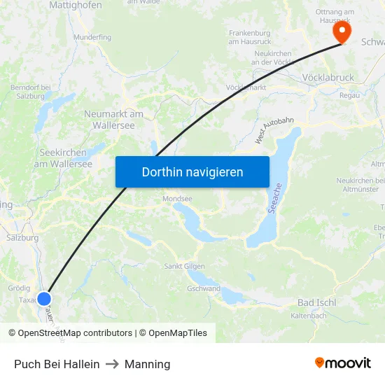 Puch Bei Hallein to Manning map