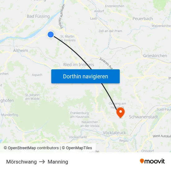 Mörschwang to Manning map