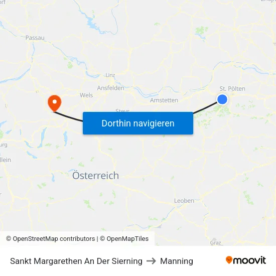 Sankt Margarethen An Der Sierning to Manning map