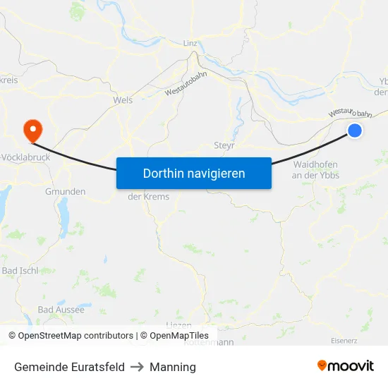 Gemeinde Euratsfeld to Manning map
