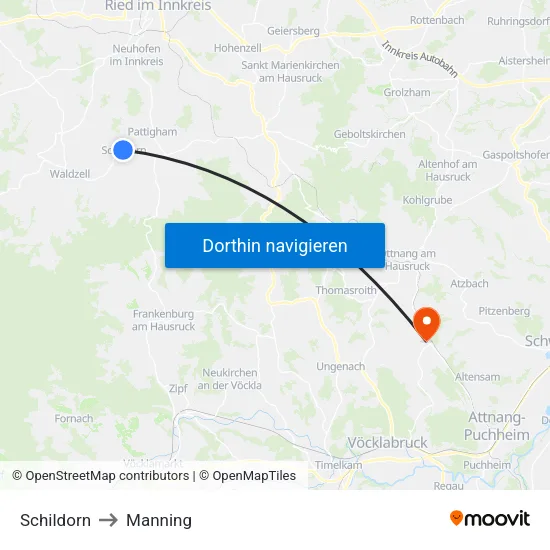 Schildorn to Manning map