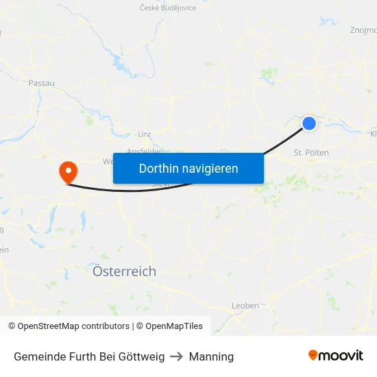 Gemeinde Furth Bei Göttweig to Manning map