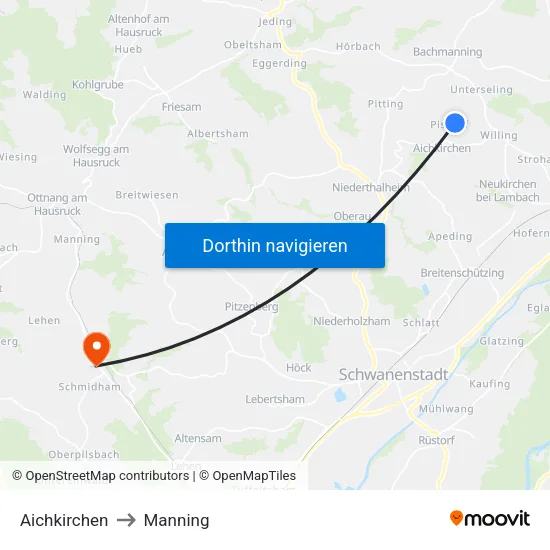 Aichkirchen to Manning map