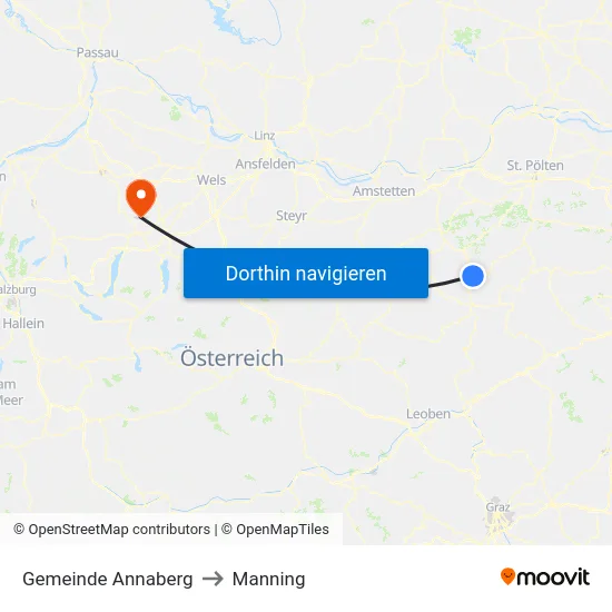 Gemeinde Annaberg to Manning map