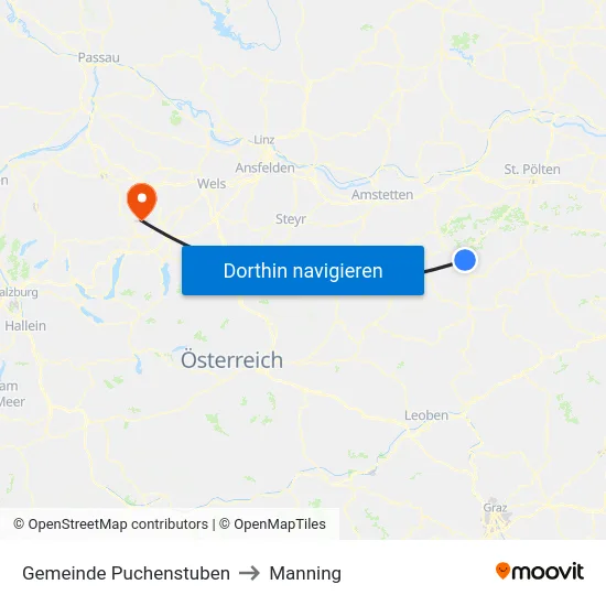 Gemeinde Puchenstuben to Manning map