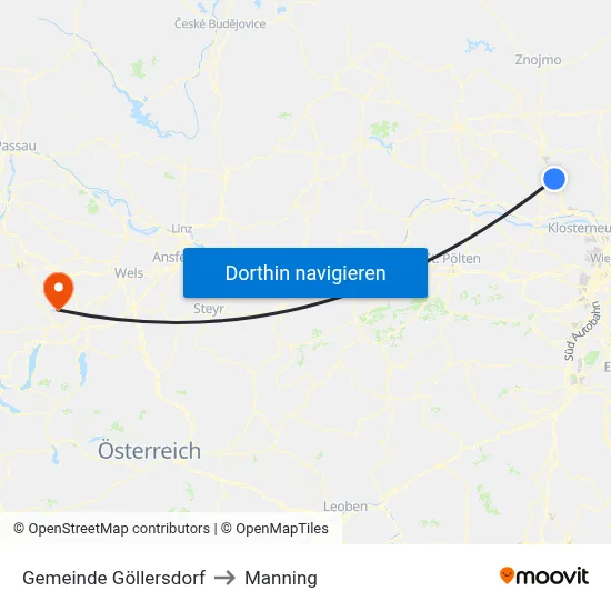 Gemeinde Göllersdorf to Manning map