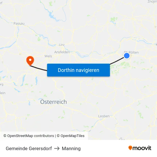 Gemeinde Gerersdorf to Manning map