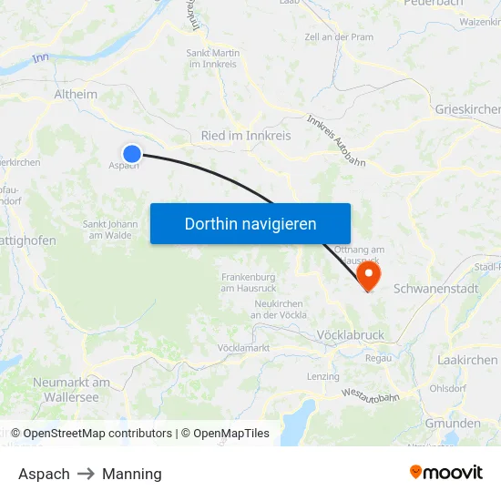 Aspach to Manning map