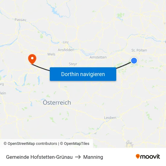Gemeinde Hofstetten-Grünau to Manning map