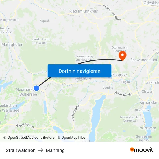 Straßwalchen to Manning map