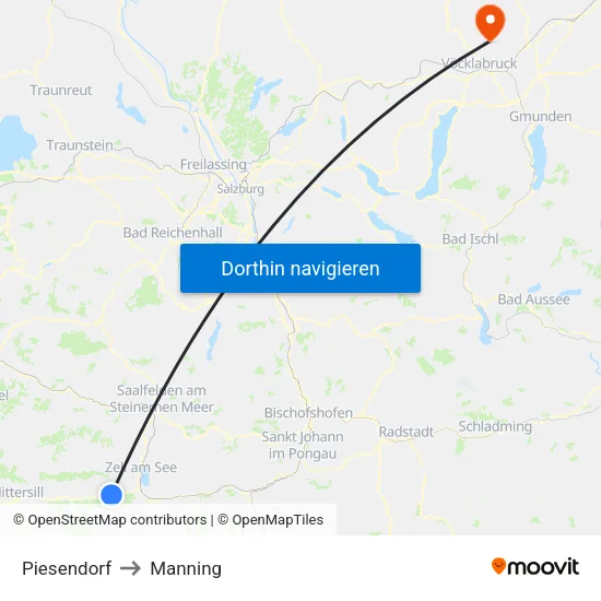 Piesendorf to Manning map