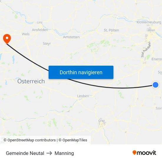 Gemeinde Neutal to Manning map