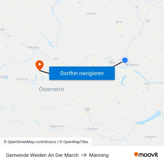 Gemeinde Weiden An Der March to Manning map