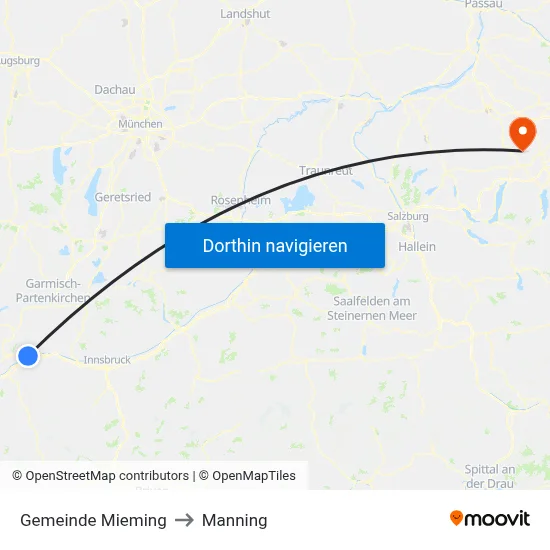 Gemeinde Mieming to Manning map