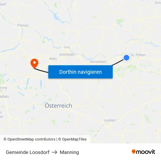 Gemeinde Loosdorf to Manning map