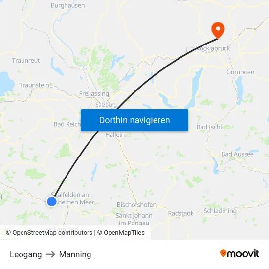Leogang to Manning map