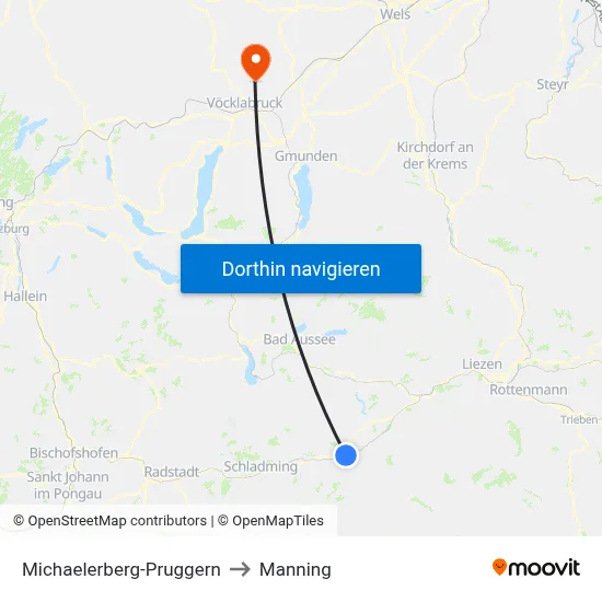Michaelerberg-Pruggern to Manning map