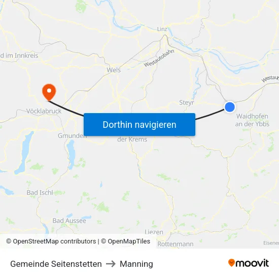 Gemeinde Seitenstetten to Manning map