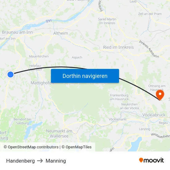 Handenberg to Manning map