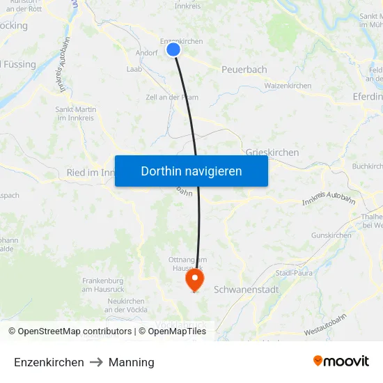 Enzenkirchen to Manning map