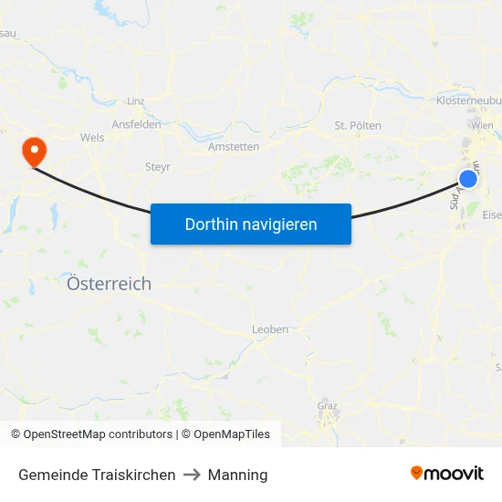 Gemeinde Traiskirchen to Manning map