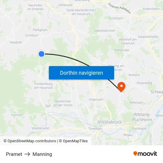 Pramet to Manning map