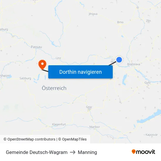 Gemeinde Deutsch-Wagram to Manning map