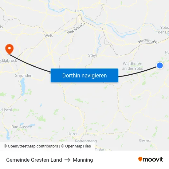 Gemeinde Gresten-Land to Manning map