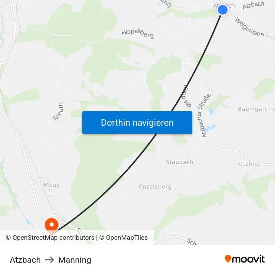 Atzbach to Manning map