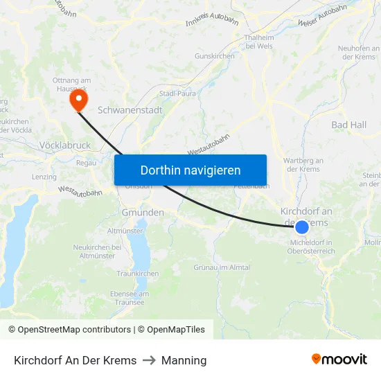 Kirchdorf An Der Krems to Manning map