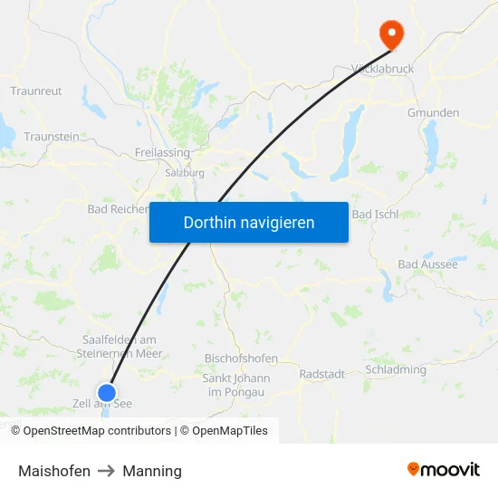 Maishofen to Manning map