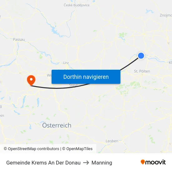 Gemeinde Krems An Der Donau to Manning map