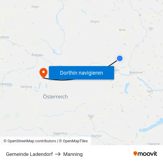 Gemeinde Ladendorf to Manning map
