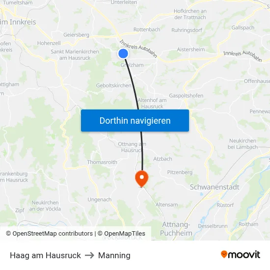 Haag am Hausruck to Manning map