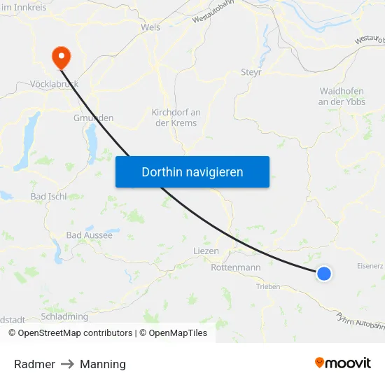 Radmer to Manning map