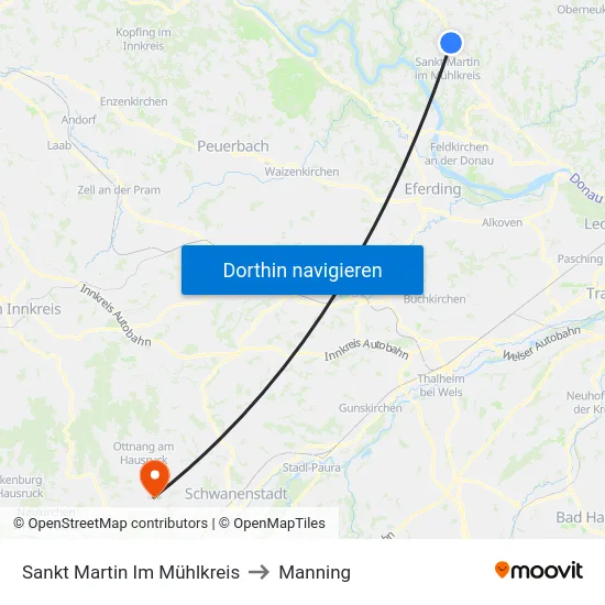 Sankt Martin Im Mühlkreis to Manning map