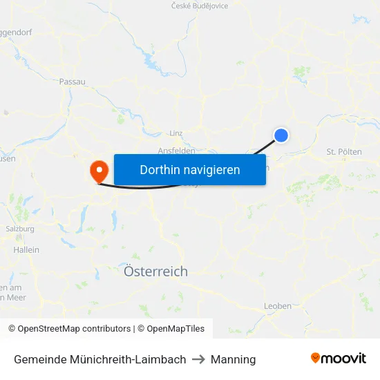 Gemeinde Münichreith-Laimbach to Manning map