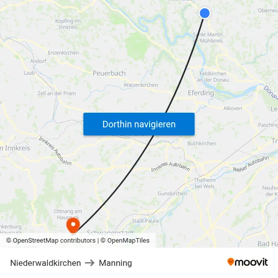 Niederwaldkirchen to Manning map