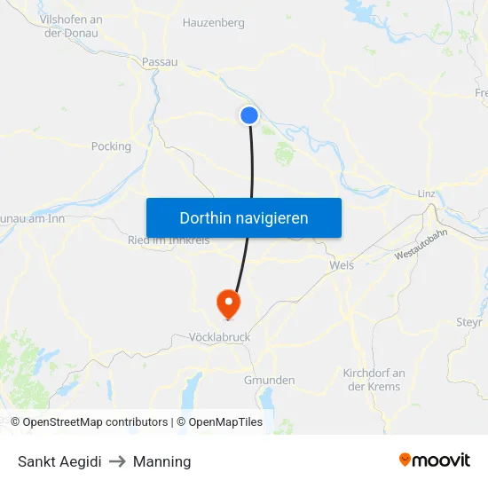 Sankt Aegidi to Manning map