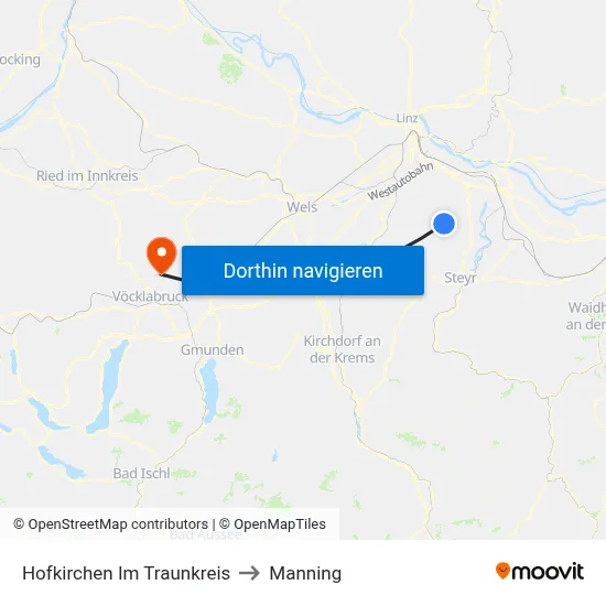 Hofkirchen Im Traunkreis to Manning map