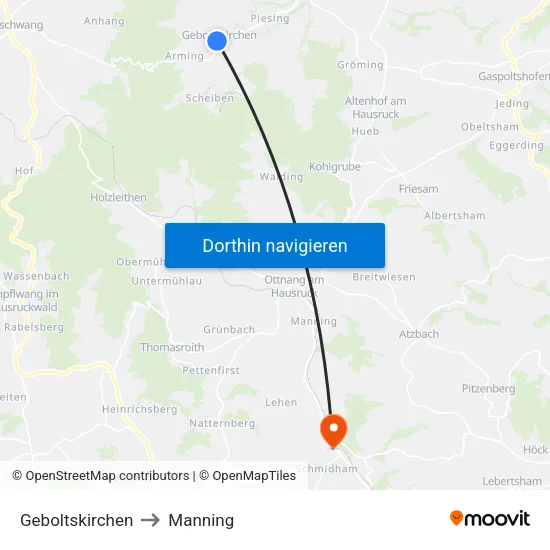 Geboltskirchen to Manning map