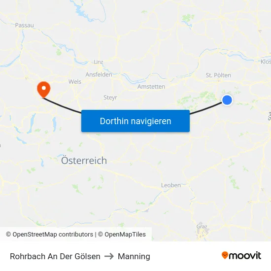 Rohrbach An Der Gölsen to Manning map