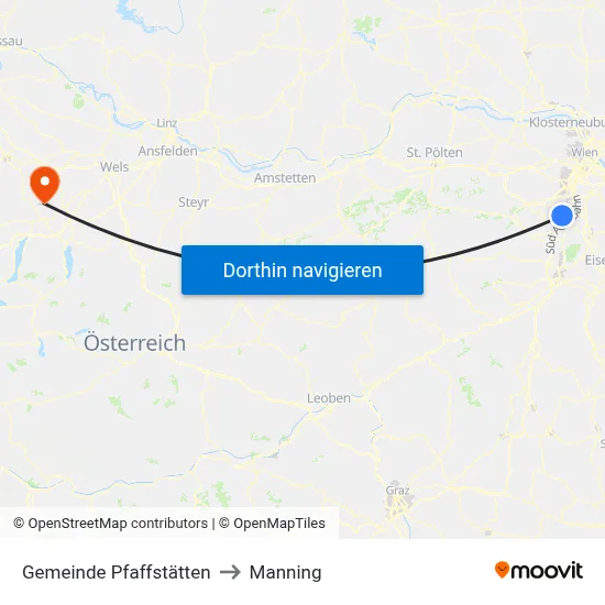 Gemeinde Pfaffstätten to Manning map