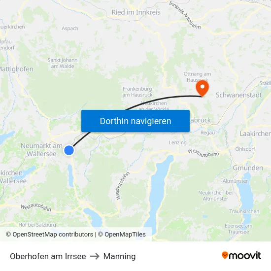 Oberhofen am Irrsee to Manning map